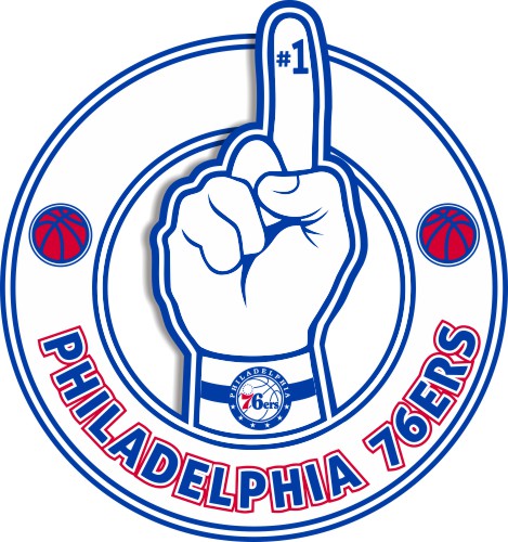 Number One Hand Philadelphia 76ers logo vinyl decal